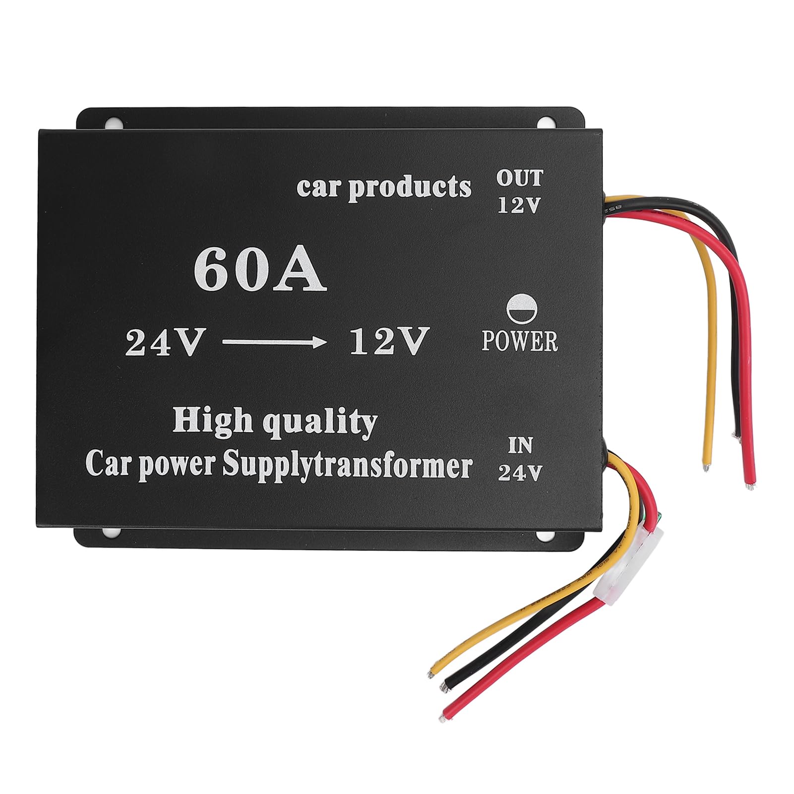 Convertitore di tensione da 24 V a 12 V 600 W 50 A – Adattatore di alimentazione audio per camion e regolatore riduttore per auto, SUV, autobus – Trasformatore step down con (60A)
