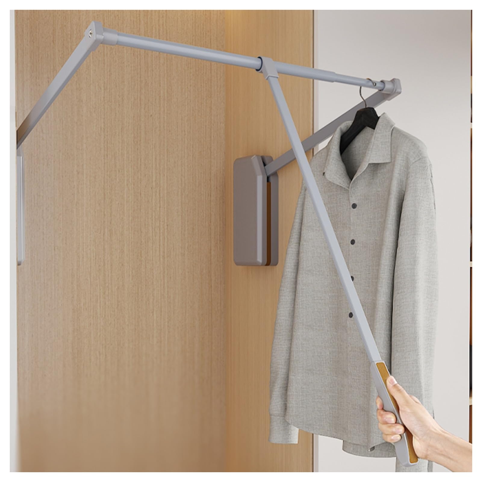 Tringle garde-robe rabattable avec amortisseur et retour automatique