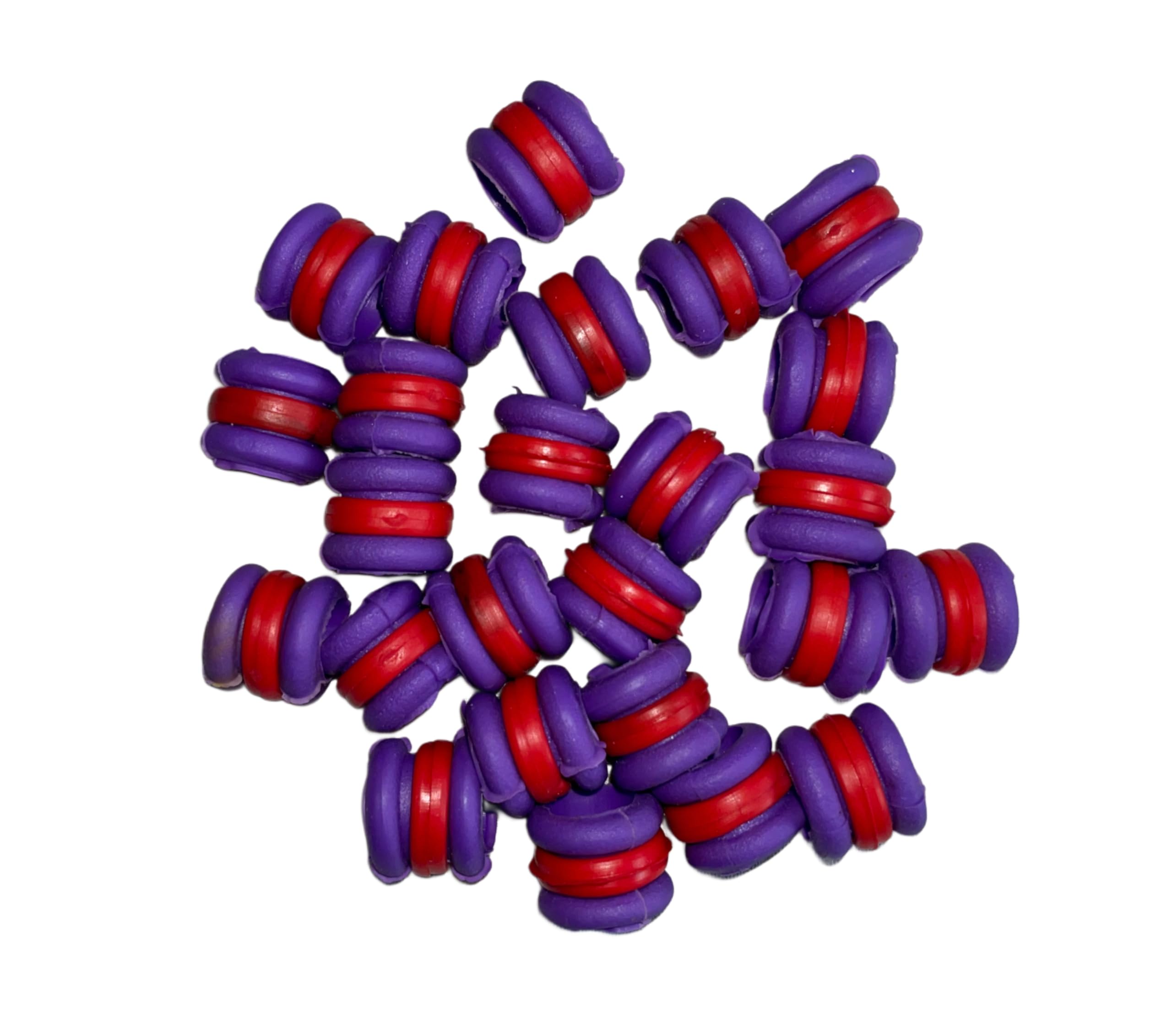 Foot Ring | Pigeon Rubber Foot Ring | Bird Shoulder Gaurd | New Rubber Purple & Red Colour | 10 Pcs-image-12