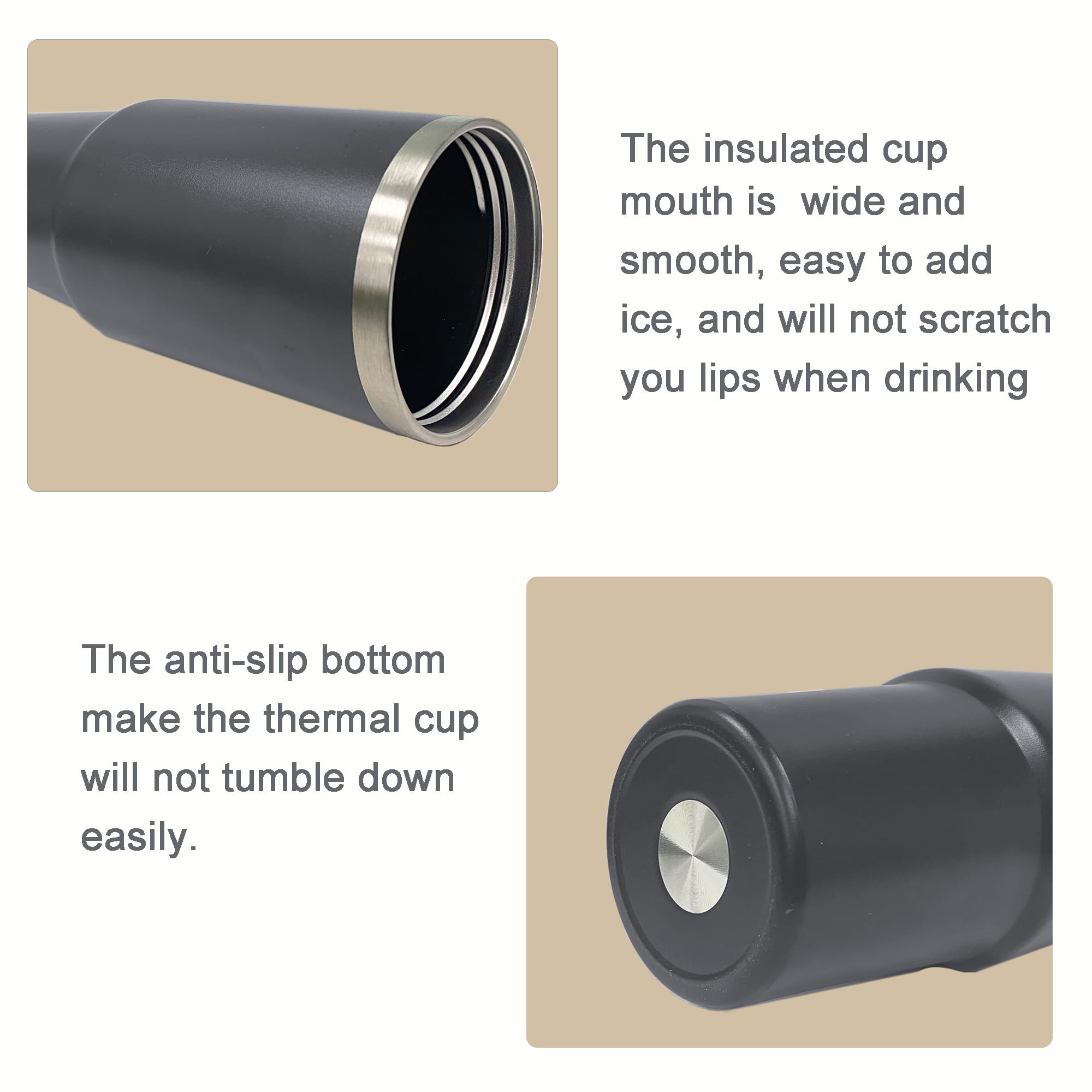 XIXIAMI Travel Mug with Handle 900ml-30oz Insulated Tumbler with Straw & Lid Leakproof Coffee Mug for Hot or Iced Drink - Image 3