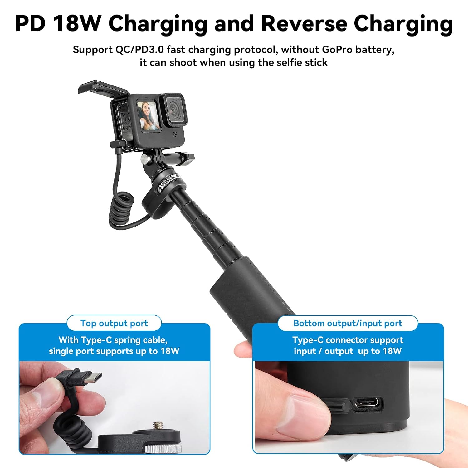 TELESIN CSS-001 Rechargeable Selfie Stick description image 4