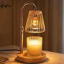 Candeldo Gold Candle Warmer Lamp with Timer, Birthday Gifts for Women Mum | Wax Melt Lamp, Height Adjustable, Dimmable, Gift for Her, Sister, House Warming, New Home, Modern Home Decor, with 2 Bulbs