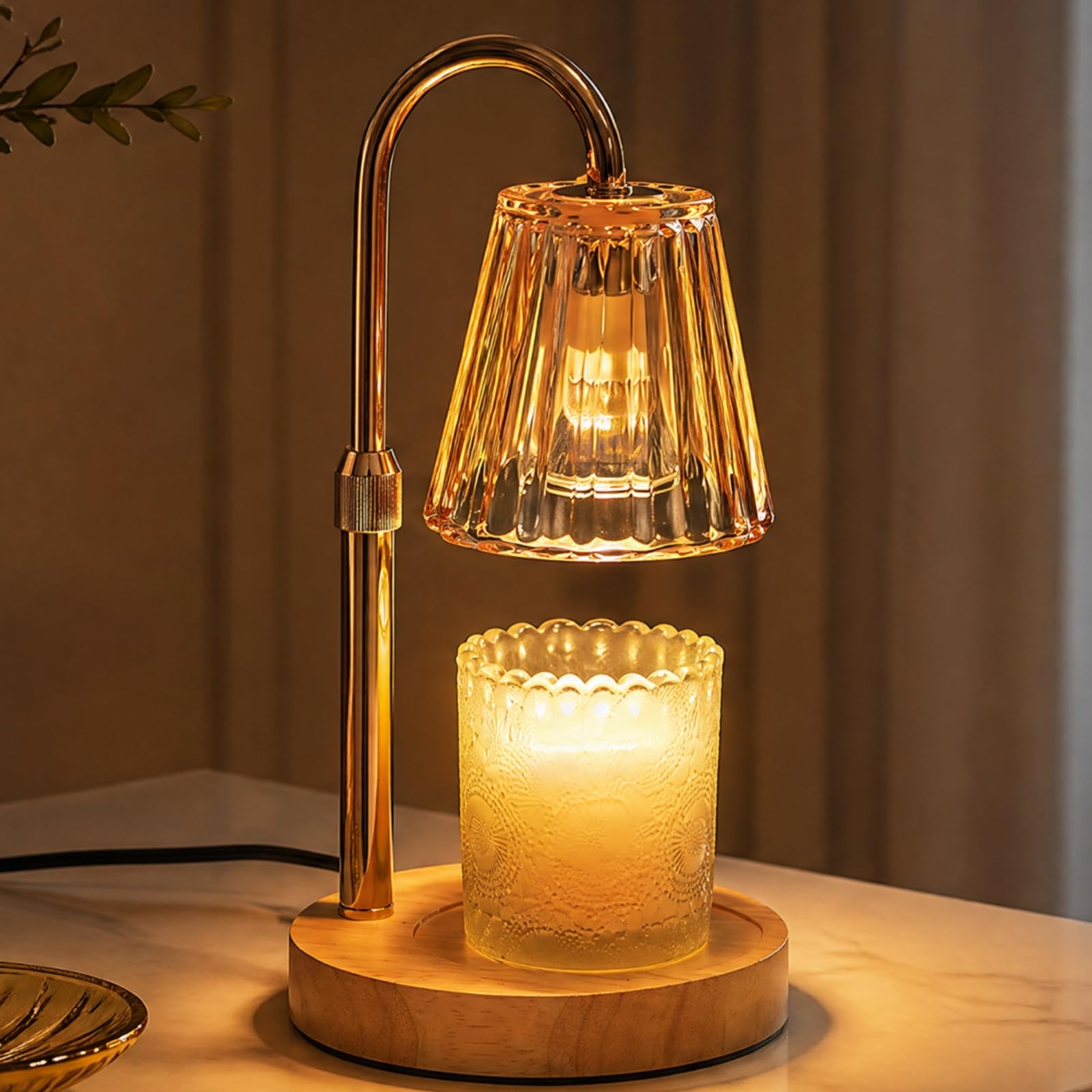 Candeldo Gold Candle Warmer Lamp with Timer, Birthday Gifts for Women Mum