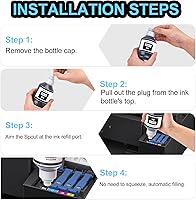 Vista 6 de greencycle Botella de tinta de repuesto 522 para tinta compatible con T522, funciona con impresoras ET-2803 ET-2800 ET-2720 ET-4800 ET-4700