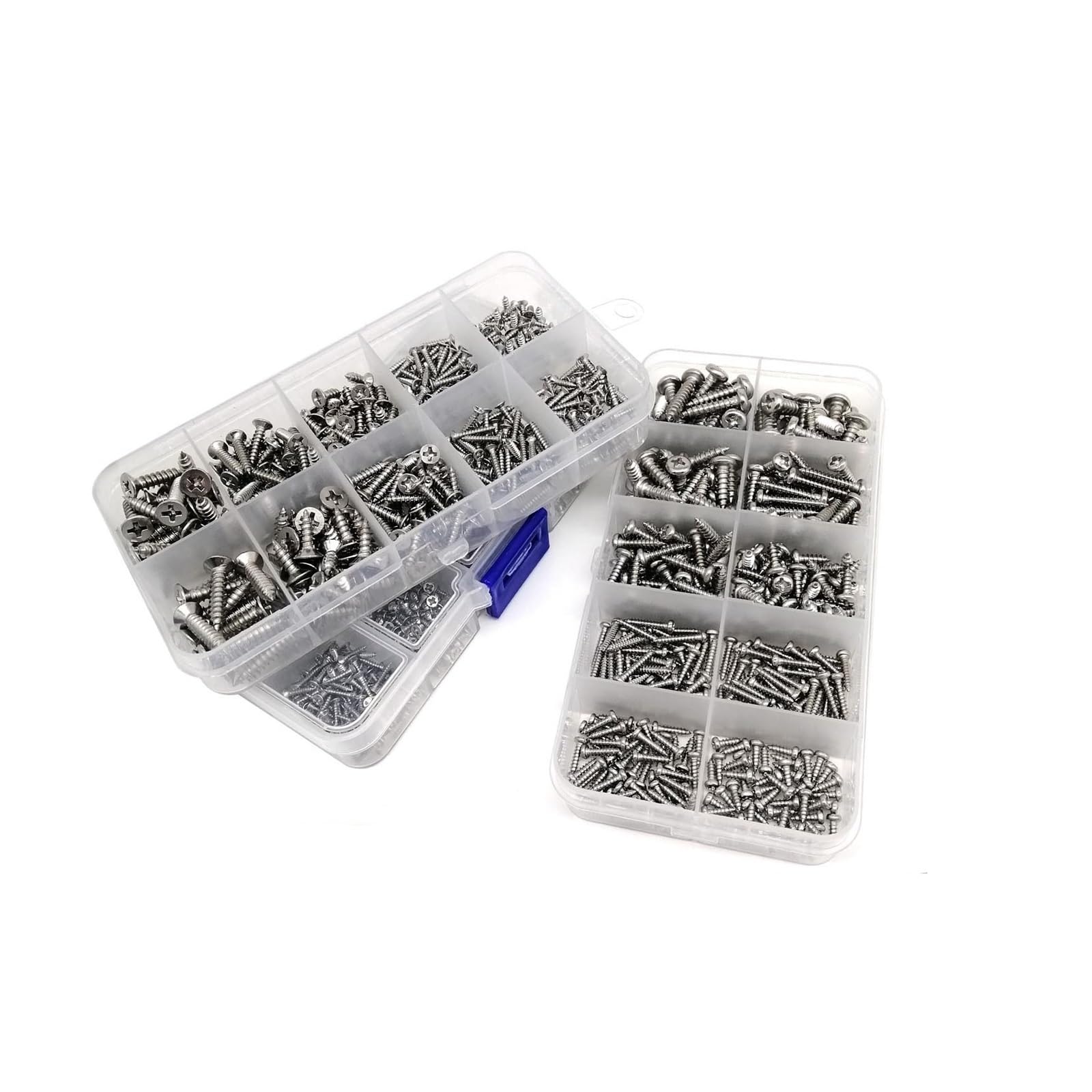 M1.2 M1.4 M1.7 M2 M3 M4 Kit Surtido De Tornillos Autorroscantes for Madera Phillips De Acero Inoxidable 304 Con Cabeza Plana Avellanada(Countersunk 1010pc)