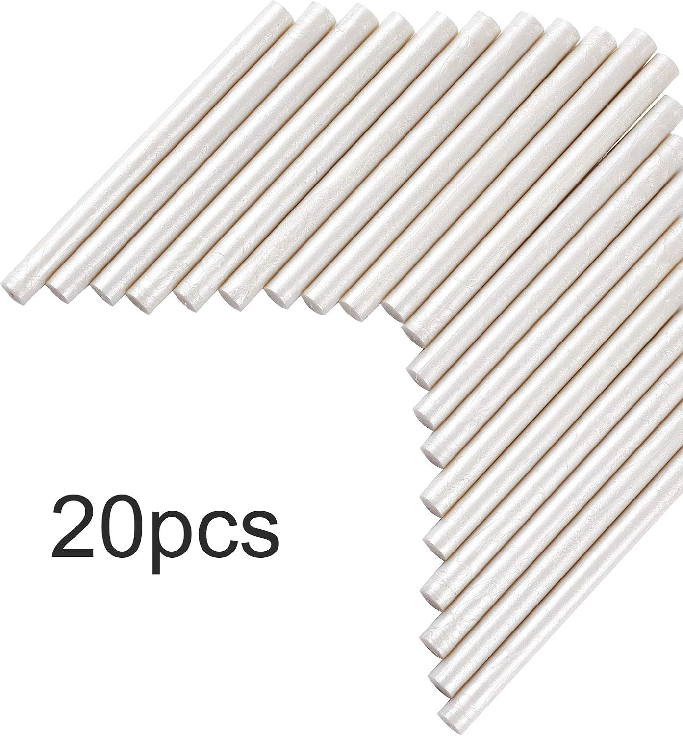 CRASPIRE 20 Pieces Glue Gun Sealing Wax Sticks 11mm for Vintage Wax Seal Stamp and Letter Invitation Cards Wine Bottle Gift Package Decoration (Pearl White) - Image 5
