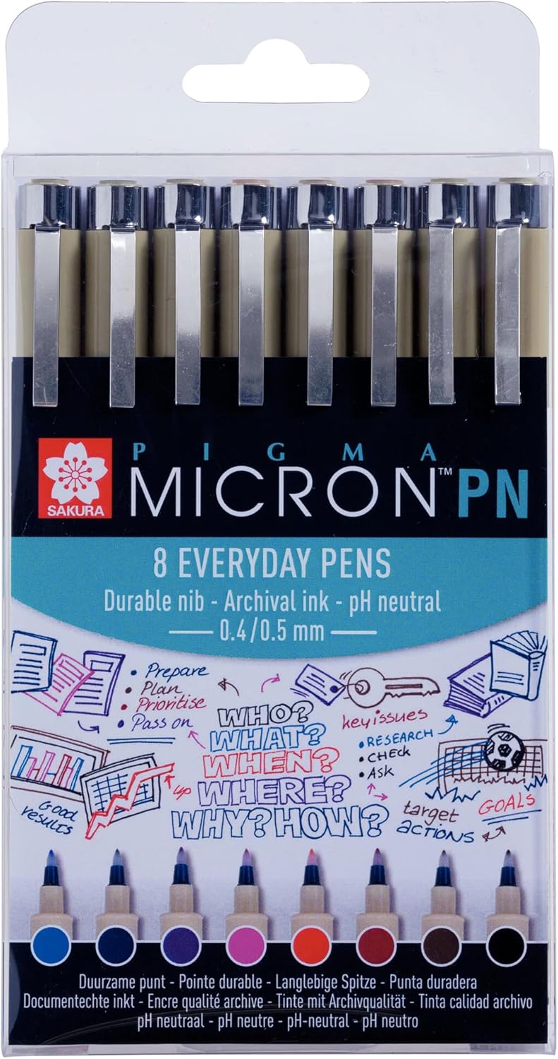 Talens Sakura Pigma Micron PN Marker Set 8 Pieces Multicolor