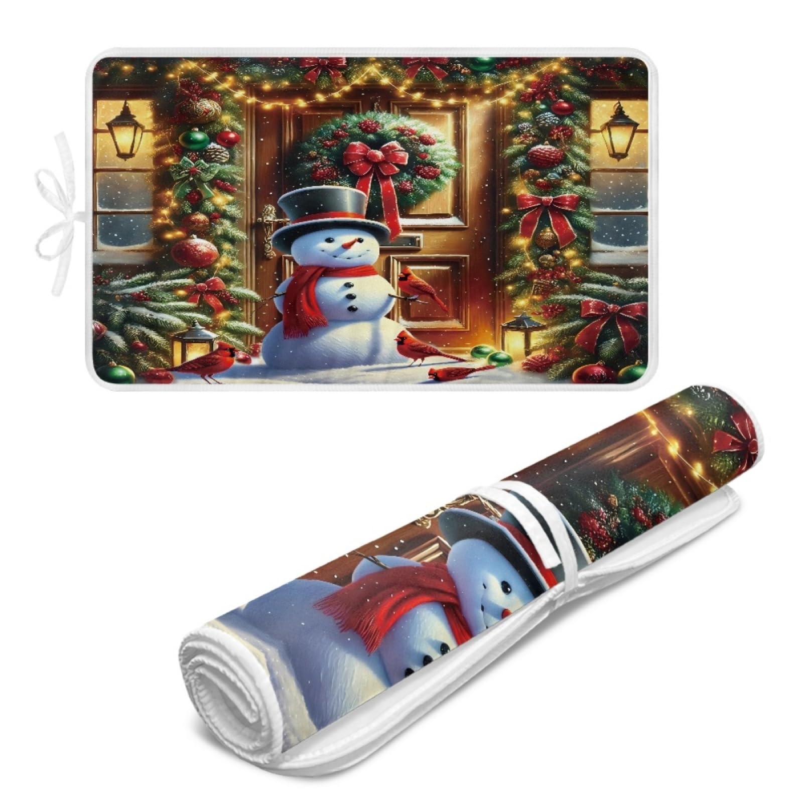 Bügelmatte Braun Schneemann Bügeleinlage Faltbares Hitzebeständig Waschbar Bügelauflage für Tisch und andere Oberflächen Bügelbrett Unterlage rutschfeste Bügeldecke 80x50cm (2 Stück)