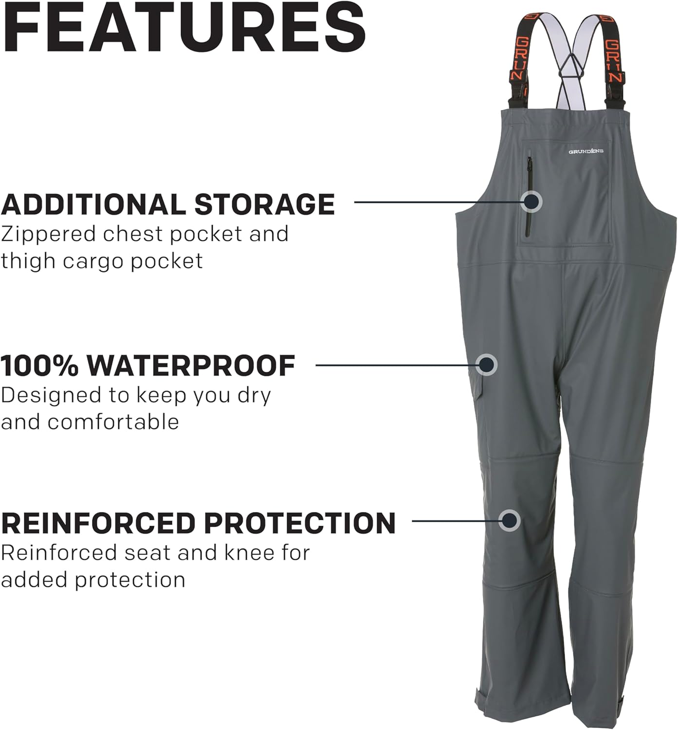 Grundéns Men’s Tourney Bib Fishing Pants | Durable, Waterproof - Image 4