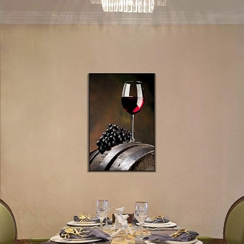 Miniatura 5 de Denozer Lienzo decorativo de pared para cocina, decoración de pared para restaurante, bar, interior, impresiones en lienzo, pintura de copa de vino,