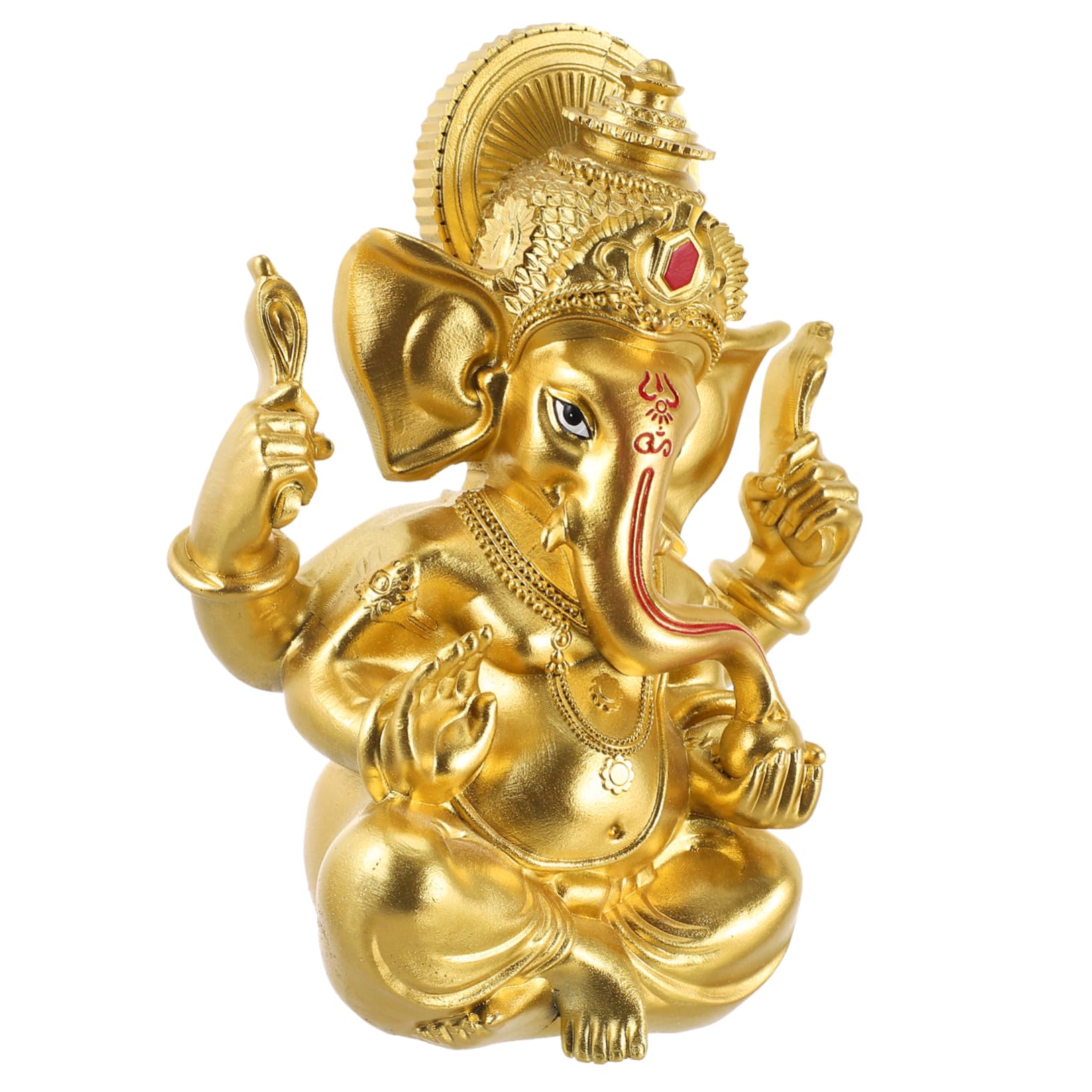 UKCOCO Estatua Artesanía Decorativa Única y Delicada de Resina Dorada de Elefante Resistente al Desvanecimiento para Decoración de Escritorio Interior
