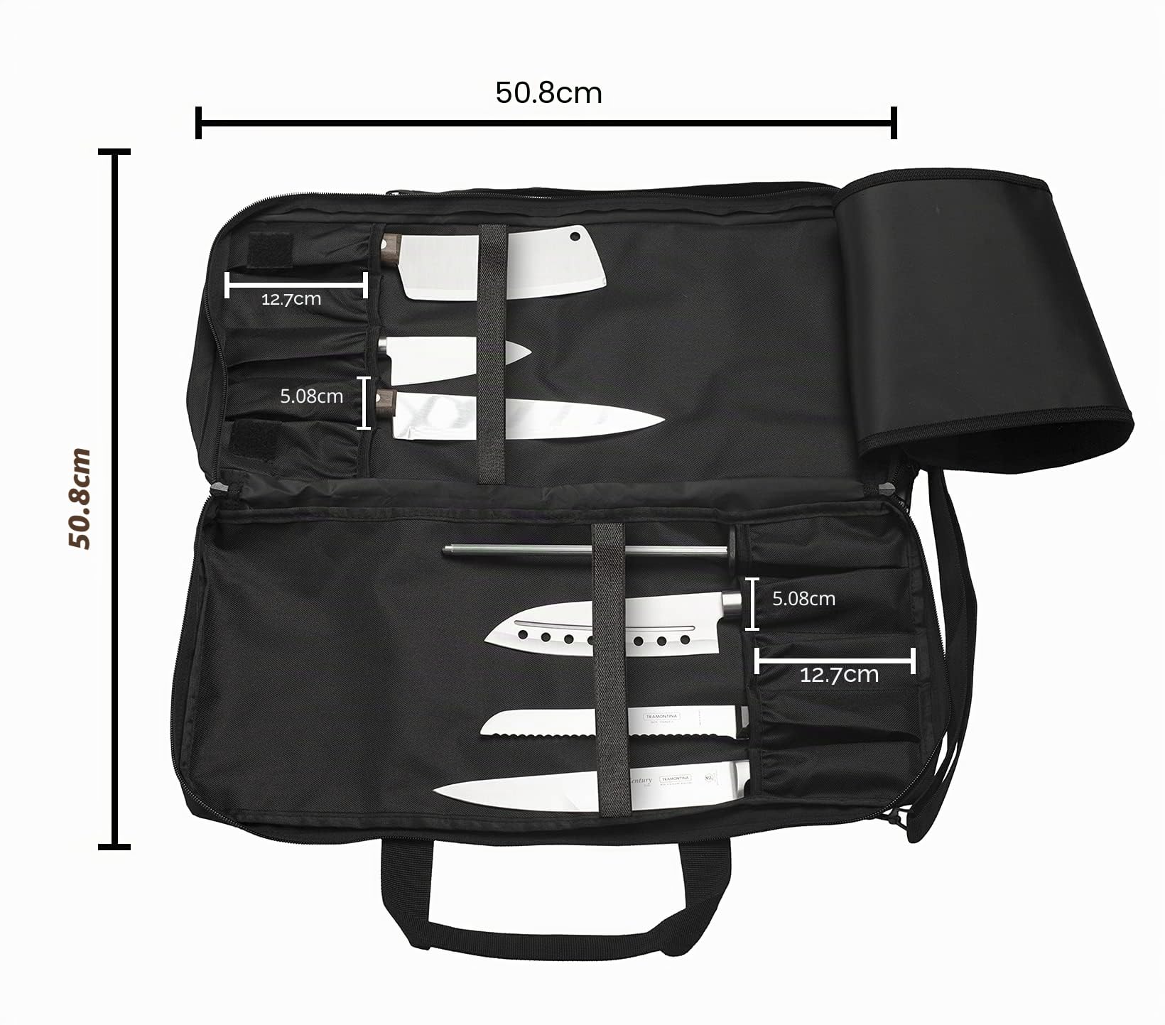 EVERPRIDE Messertasche mit 20 Taschen, Black, Moderno