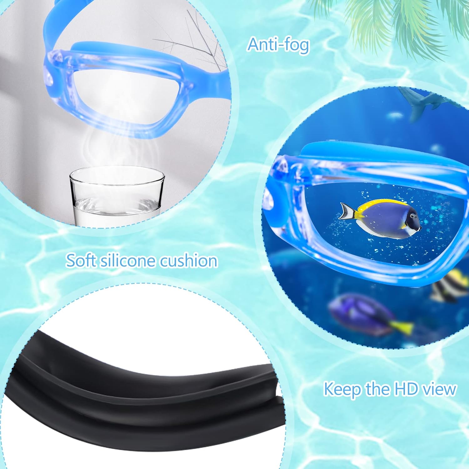 Xuhal 12 Pack Swim Goggles for Adult Anti Fog Swimming Glasses Leak Proof Swim with 12 Waterproof Nose Clips