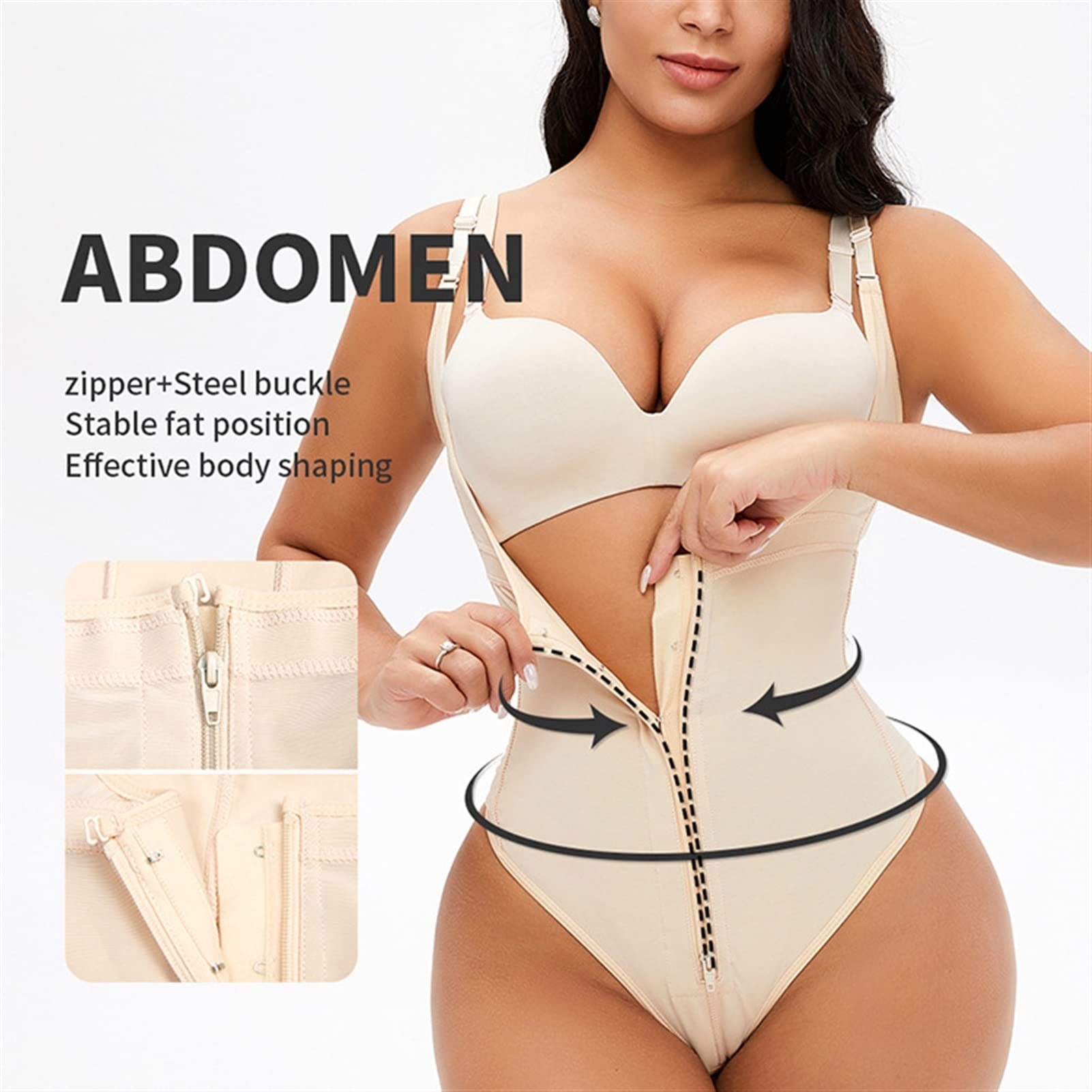 Sexy Camisole Shapewear Donne Abito da Sposa Biancheria Intima Primer Plus Size Leotards Thong Bodycon Tuta (Color : Beige, Size : 5X-Large)