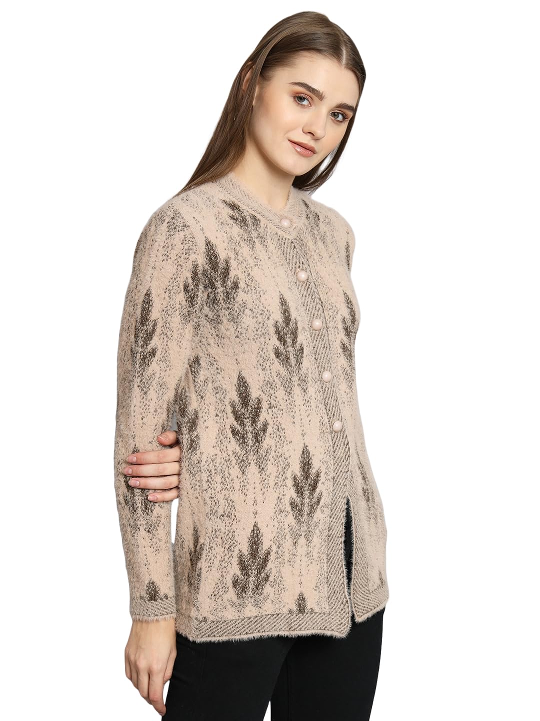 ekools Women's Winterwear Hair Woolen Sweater Floral Cardigans (Hair23_eK)-picture-21