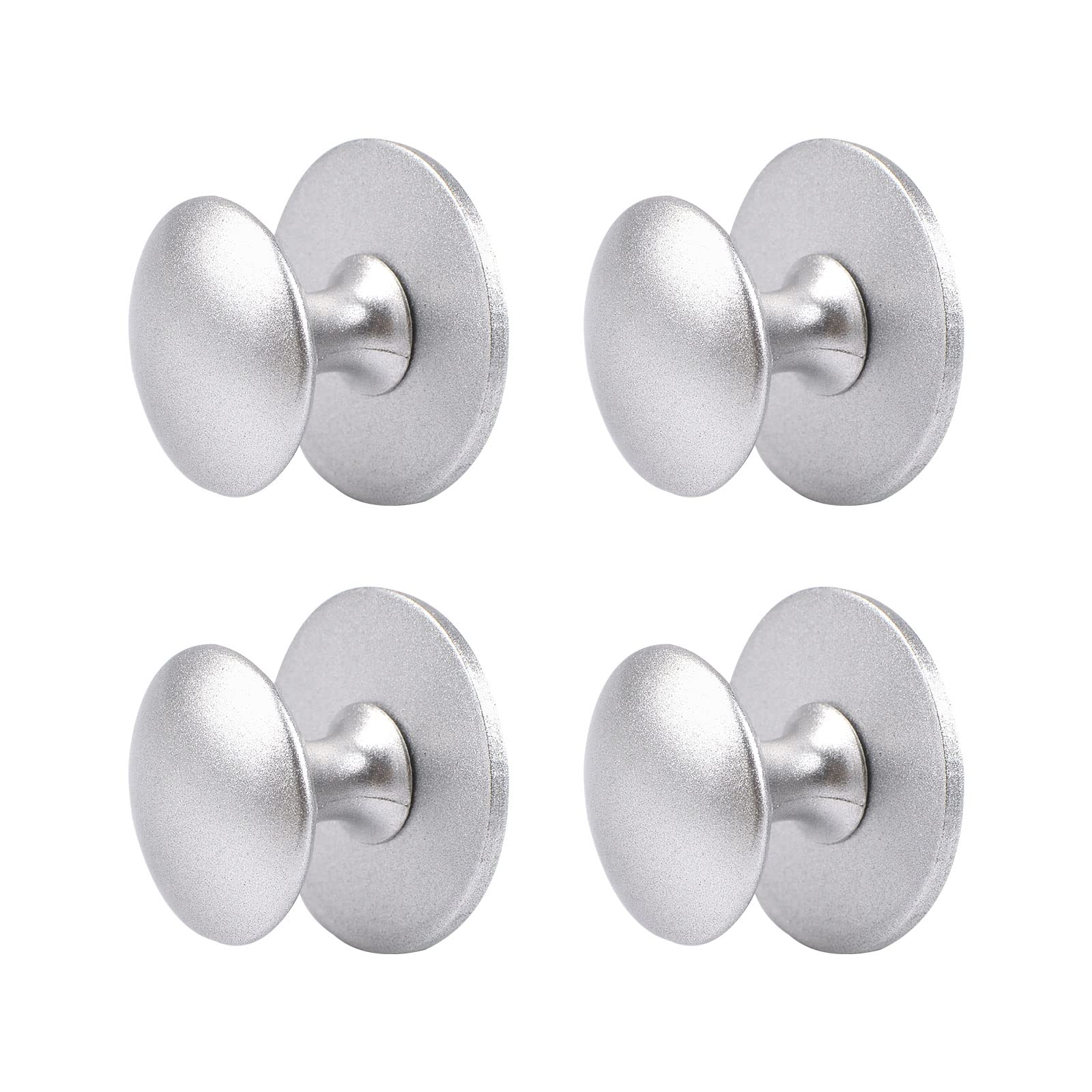 Morobor Silver Stainless Steel Drawer Knobs, 4Pcs Self-Stick Instant Cabinet Handle Pulls, Adhesive Sliding Door Stick On Handle For Glass Cabinet Cupboard Drawer (Streaming )