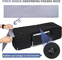 Vista 6 de Funda de Transporte para Trípode, Bolsa de Trípode Resistente con Divisor Acolchado, Bolsa de Soporte de Luz, Funda de Monopié con Cremallera Doble