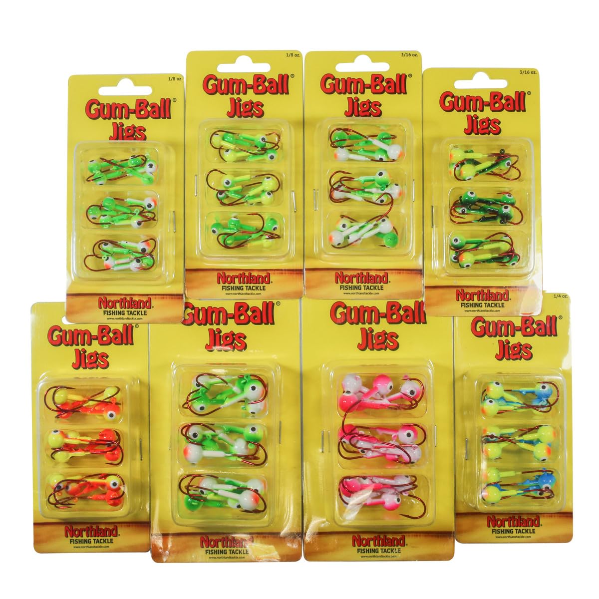 Northland Fishing Tackle Gumball Jig Kit, 120 Piece Bulk Jig Assortment, Assorted Colors and Sizes, for Any Fisherman, Freshwater-Ready with Premium Hooks for Walleye, Bass, & Panfish