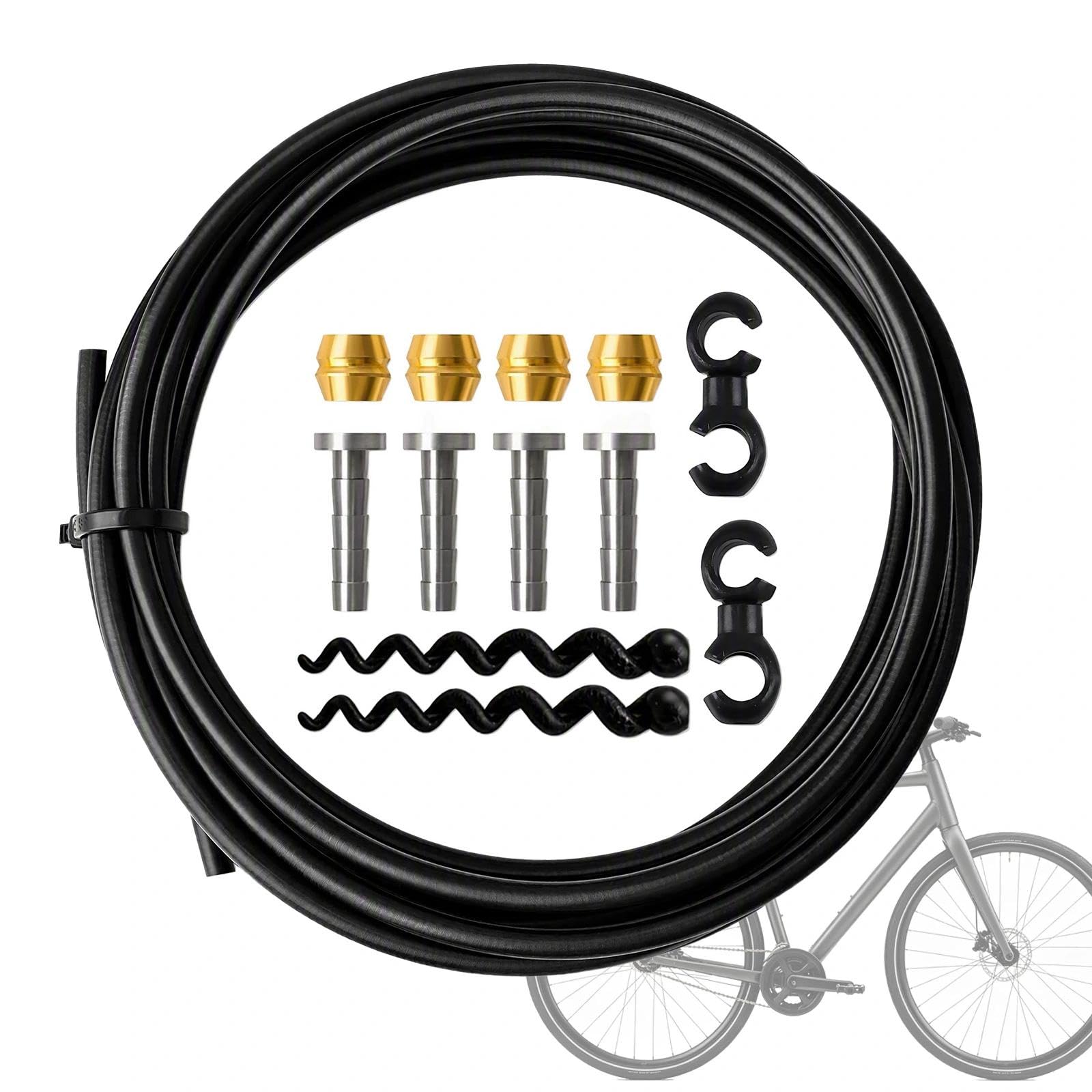 13PCS Hydraulic Brake Hose Kit, 3m Bike Disc Brakes Hose, High-Pressure Brake Line with Two Black S Buckles, for Shimano BH90 for Mountain/Road Bikes