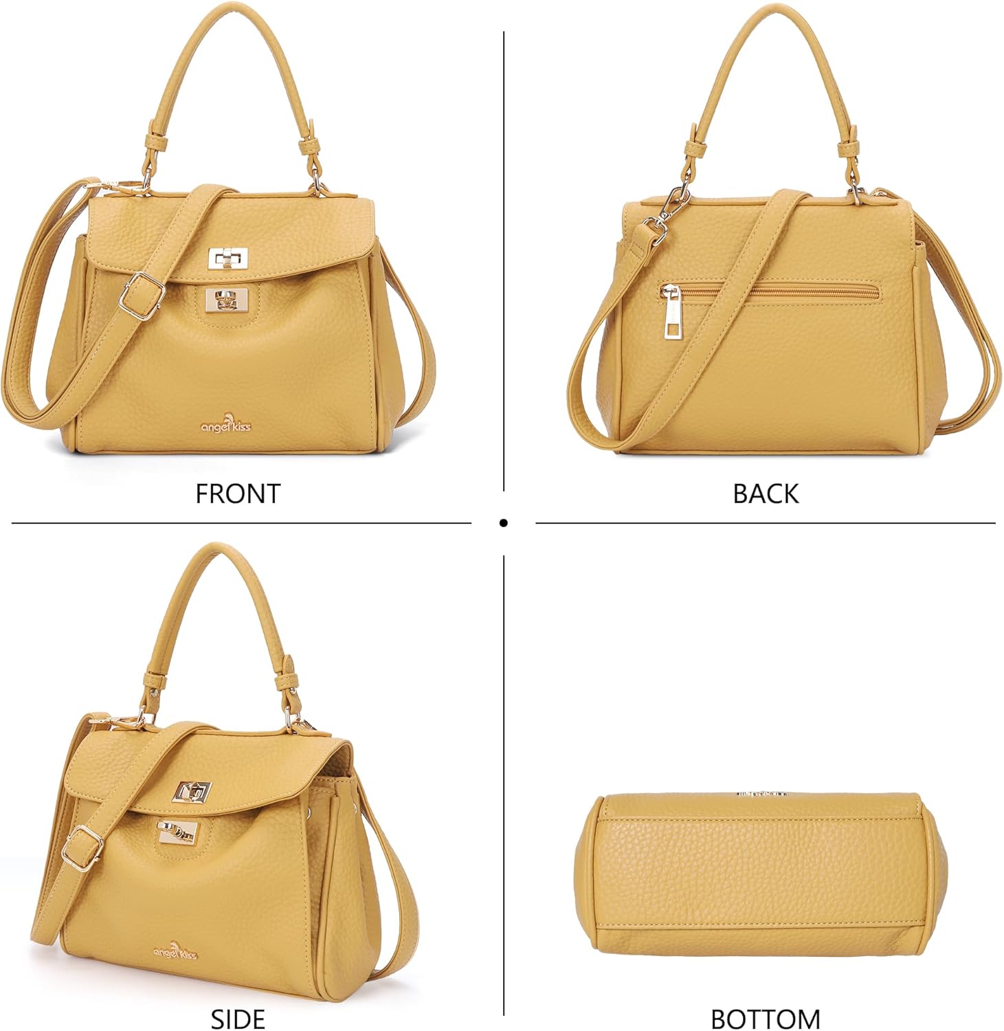 Angel Kiss Small Top Handle Satchel Purses and Handbags for Women Soft Vegan Leather Tote Shoulder Bag - Image 7