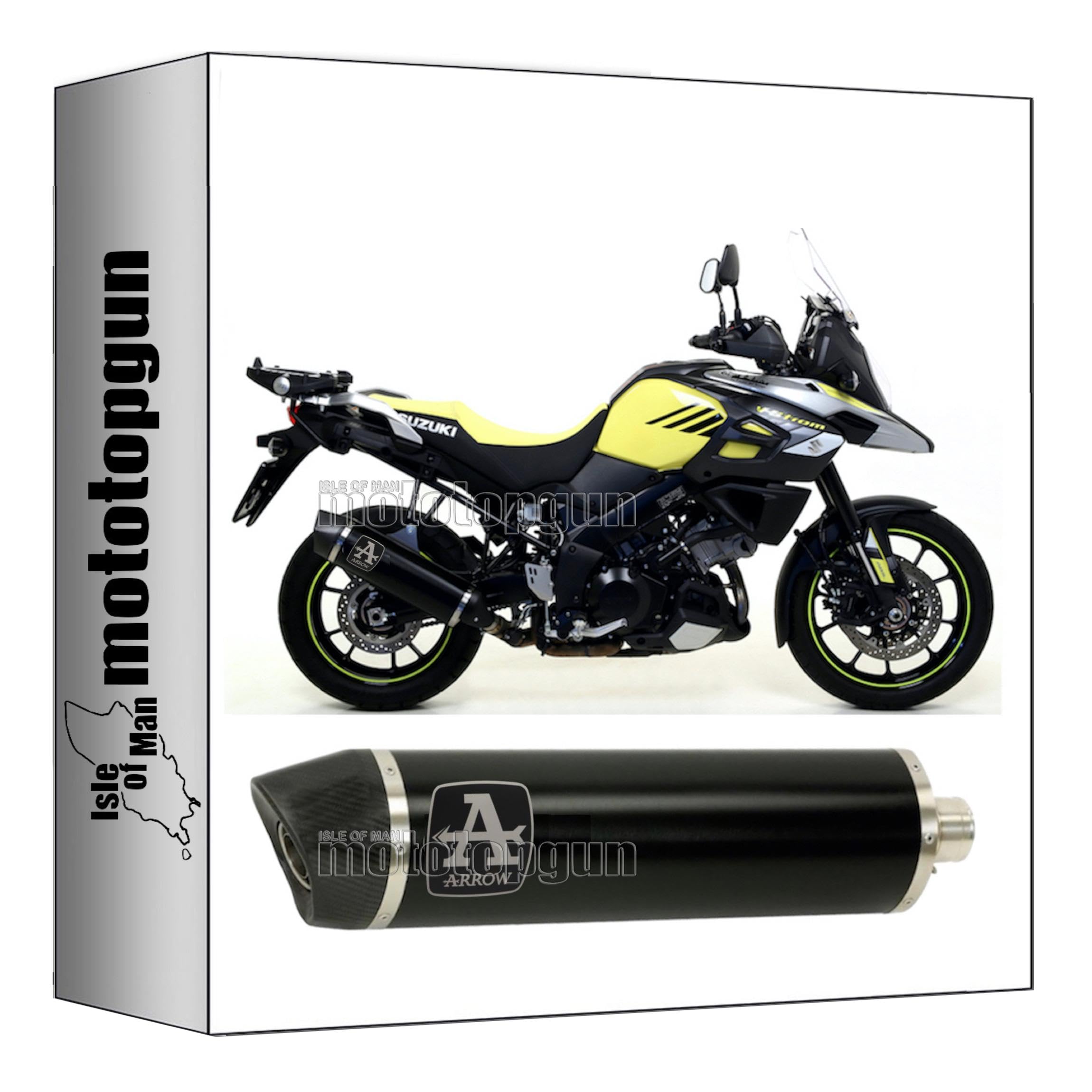arrow 71816AKN tubo de escape homologado maxi race-tech aluminio negro fondo carby compatible con suzuki v-strom 1050 2020 2021 2022 2023 mototopgun