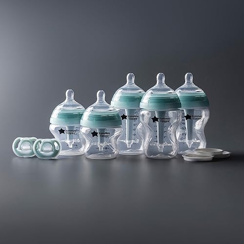 Miniatura 7 de Tommee Tippee Advanced - Juego de biberones y chupetes anticólicos Fussy de 0.0 ft+, biberones autoferilizantes de 5 onzas y 9 onzas, pezones de