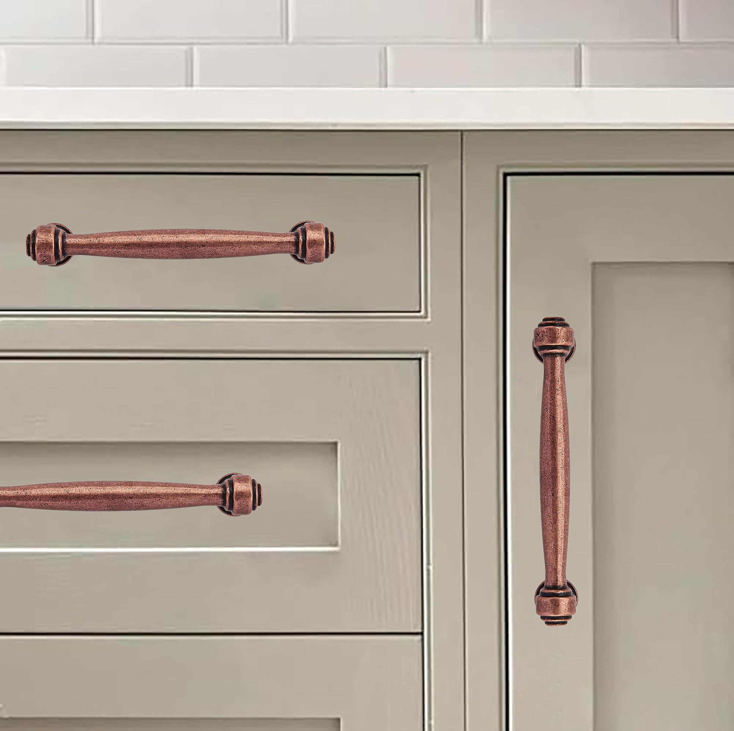KHTUMEWARE-80212 Antique Copper Appliance Pulls CTC 12 in (305 mm) in Antique Copper — KHTUMEWARE