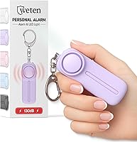Vista 10 de Weten Llavero de Alarma de Seguridad Personal - Paquete de 2, Sirena de 130dB, Luz LED, Pin de Pánico – Dispositivo Compacto de Autodefensa