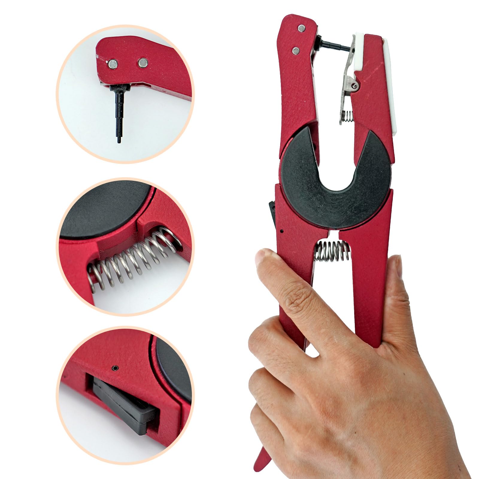 Pinze per Etichette Auricolari, Applicatore Universale per Bestiame Bovino, Pecore, Mucca, Punzonatrice per Etichette Auricolari, con Perno di Ribaltamento (Girevole a 90 Gradi)