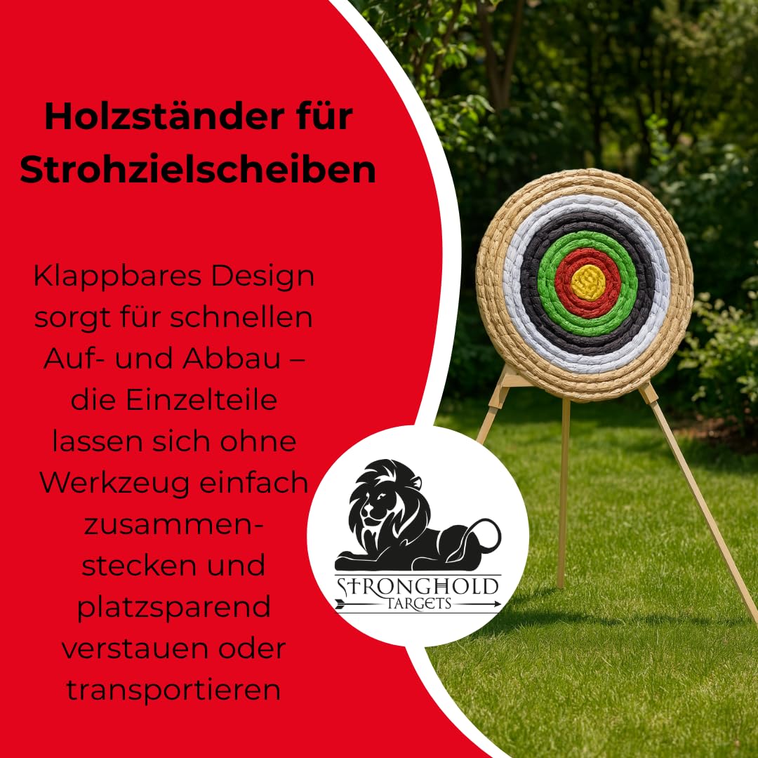 Stronghold S130, Holzständer für Strohzielscheiben | für Zielscheiben im Bogensport, Bogenschießen, Armbrust, Pfeil und Bogen