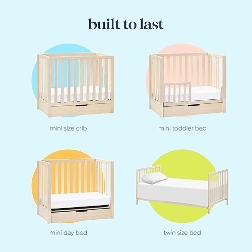 Miniatura 29 de Carter's by DaVinci Colby - Mini cuna convertible 4 en 1 con cajón nido en gris y blanco, certificado Greenguard Gold, almacenamiento de cuna Gris