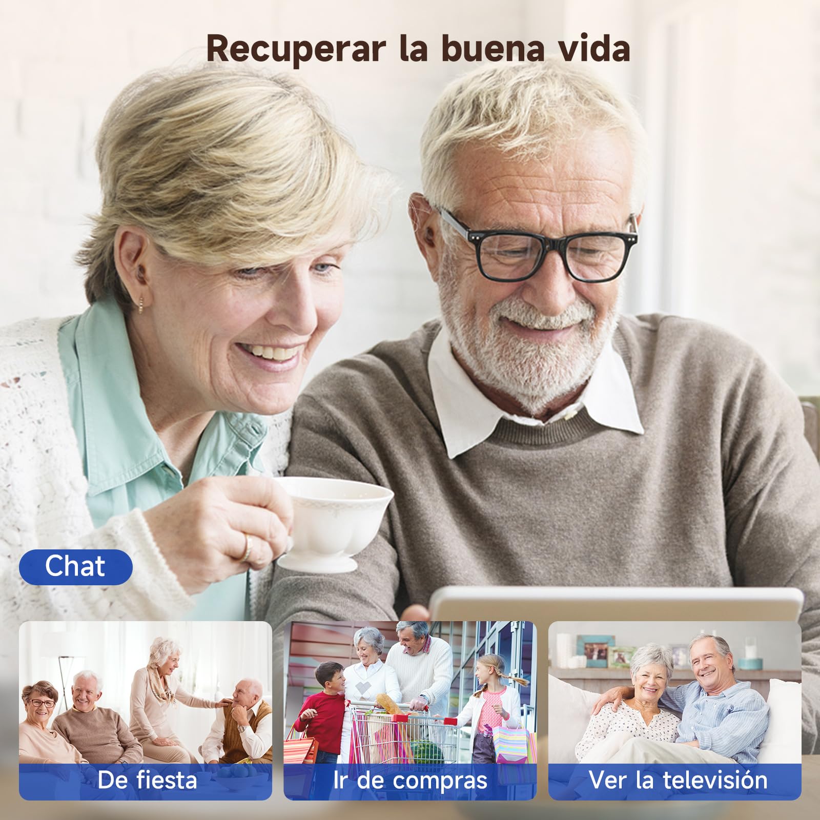 Aparato para personas mayores con sonido claro, recargable, volumen y modos ajustables (A318)