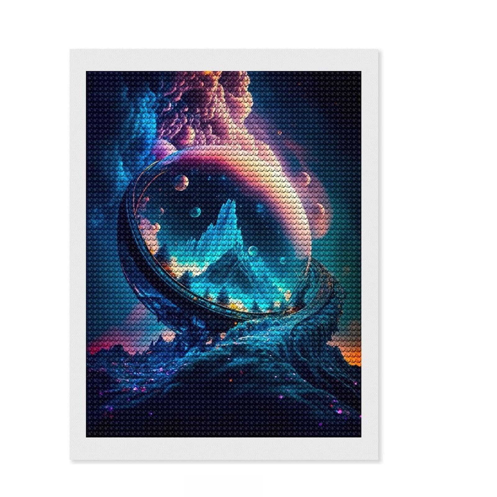 Junmoney Bubble Full Drill Diamond Painting Kit 12"x16", for Adults, Good for Quiet Evenings, Farmhouse Decor, Holiday Gift Idea