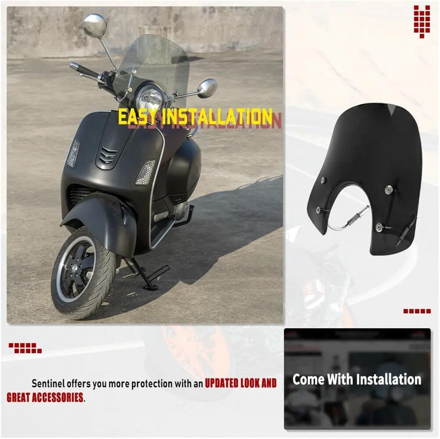 Motorcycle Windshield Air Wind Deflector Windscreen Wind Shield Sc
