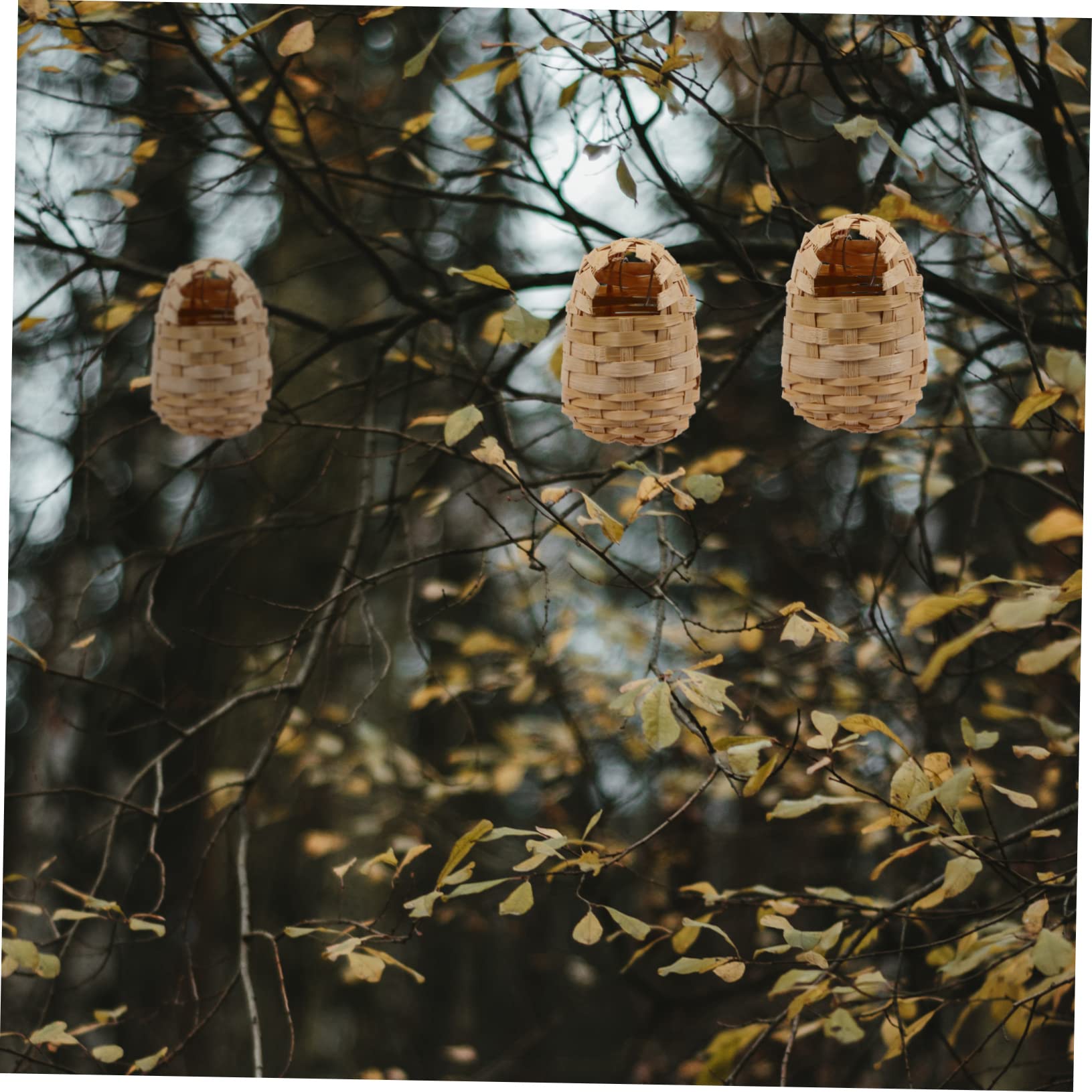 6 Piezas Nido de pájaros de bambú Refugio de pájaros pájaro al Aire Colgante anidando Casas de pájaros para al Aire pájaro cálido de Invierno