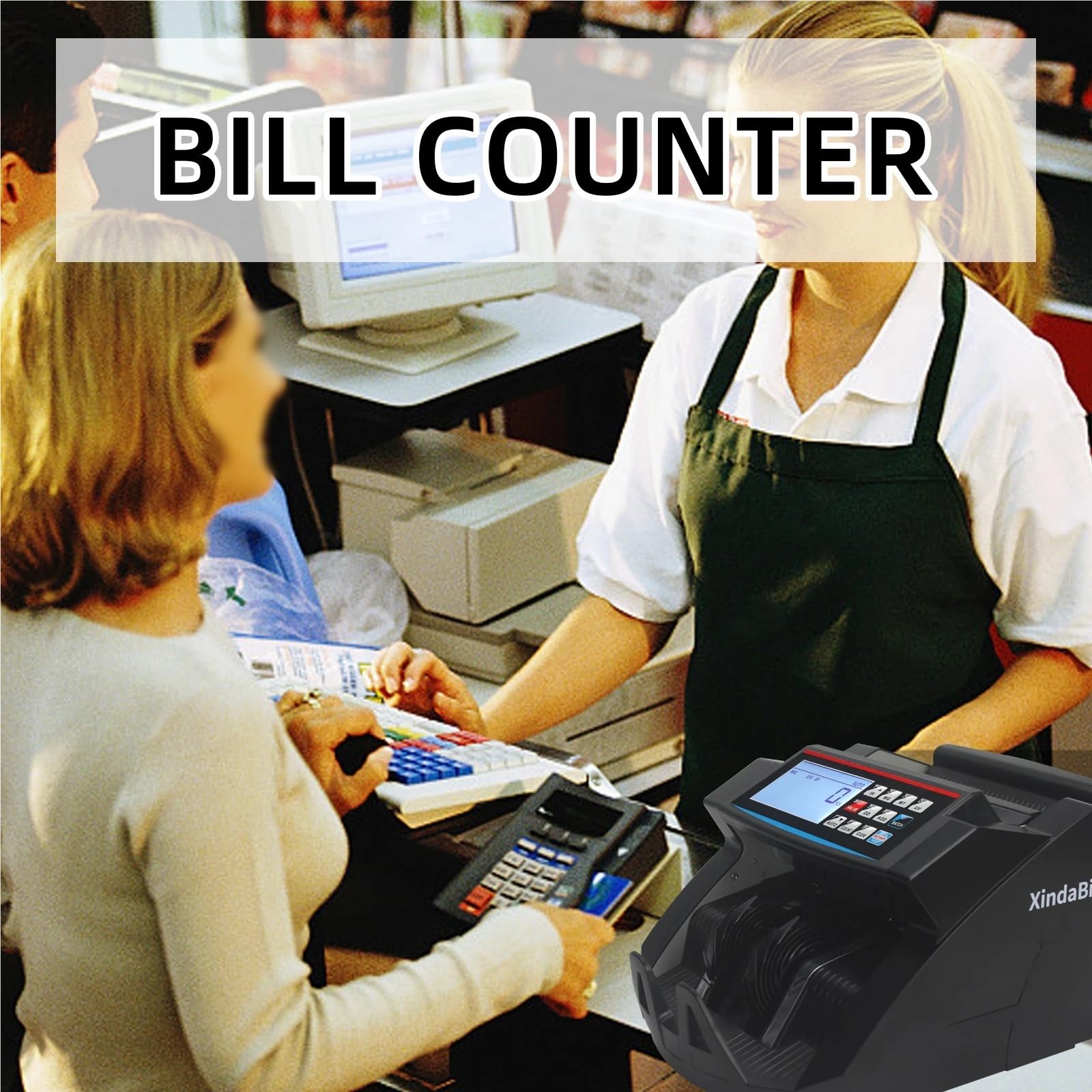 Macchina contasoldi 2100D, rilevatore di banconote e contanti multivaluta con calcolatrice