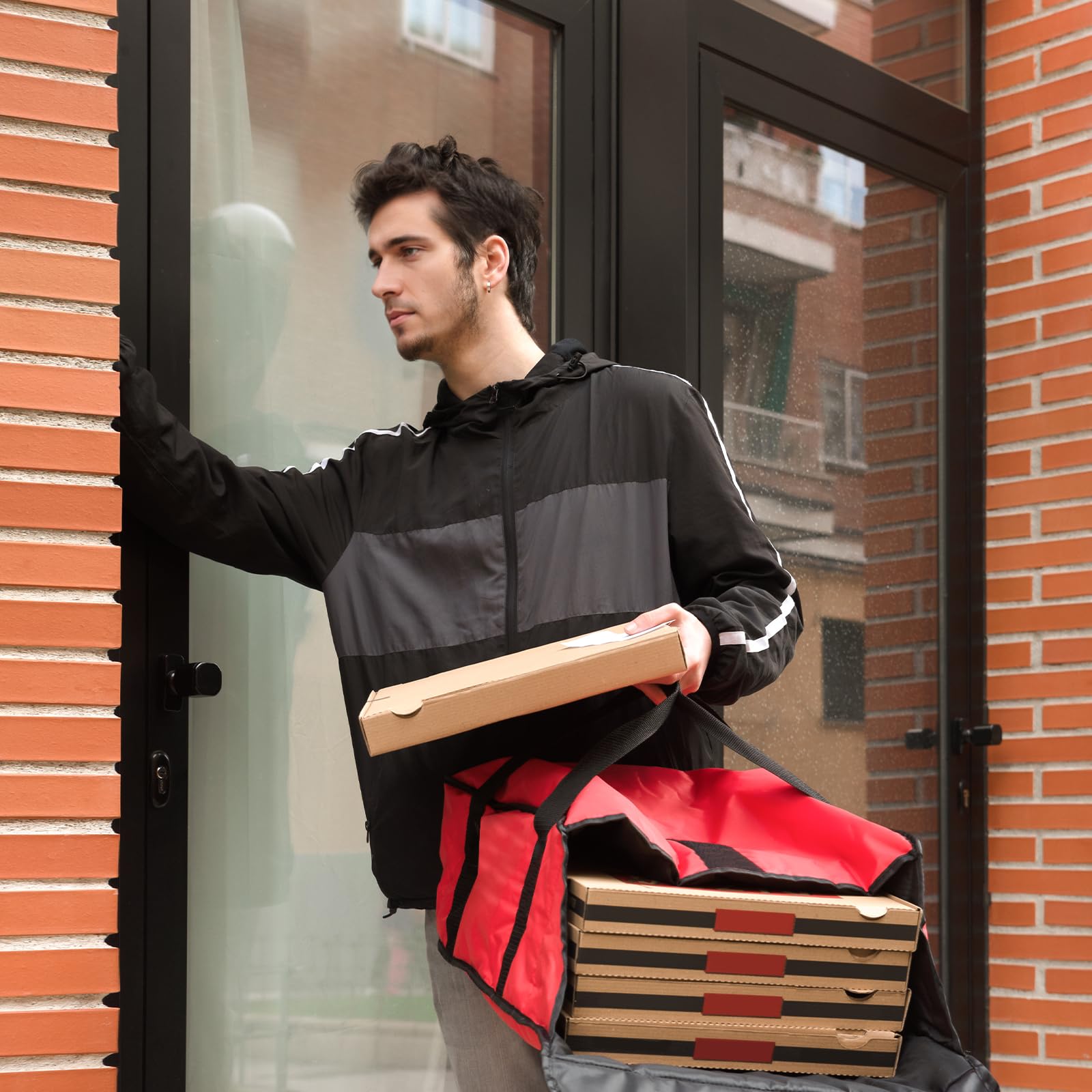 LOVIVER Sacs à Pizza pour Transport de Pizza Sacs Chauffants pour Pizza Sac Isotherme Portable Sacs Isothermes pour Pizza pour Camping en Plein Air, 14 Pouces