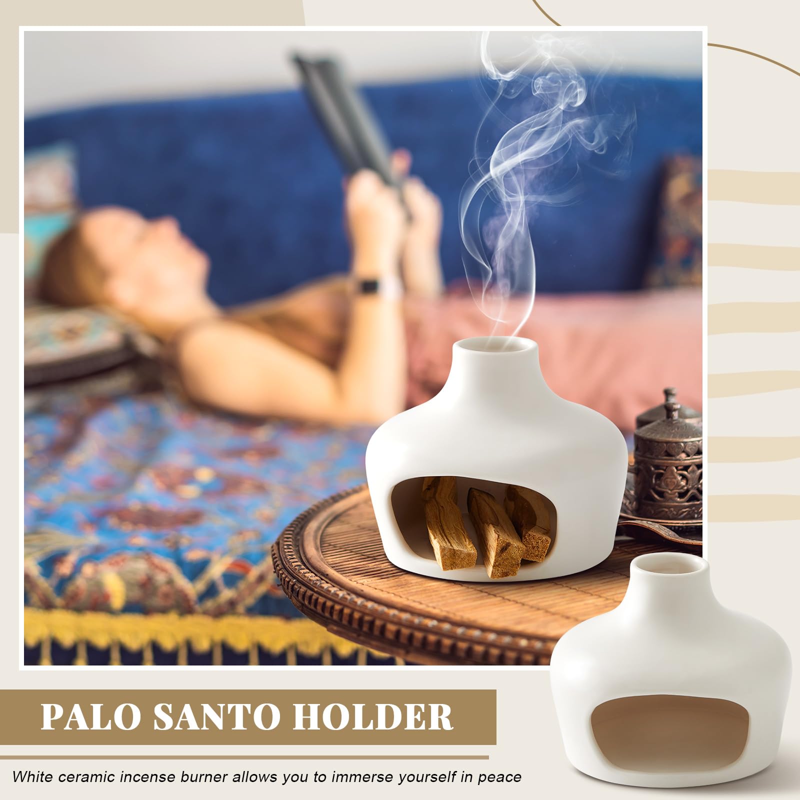 Amazon.com: Cinnvoice Palo Santo Holder Kit Including Ceramics