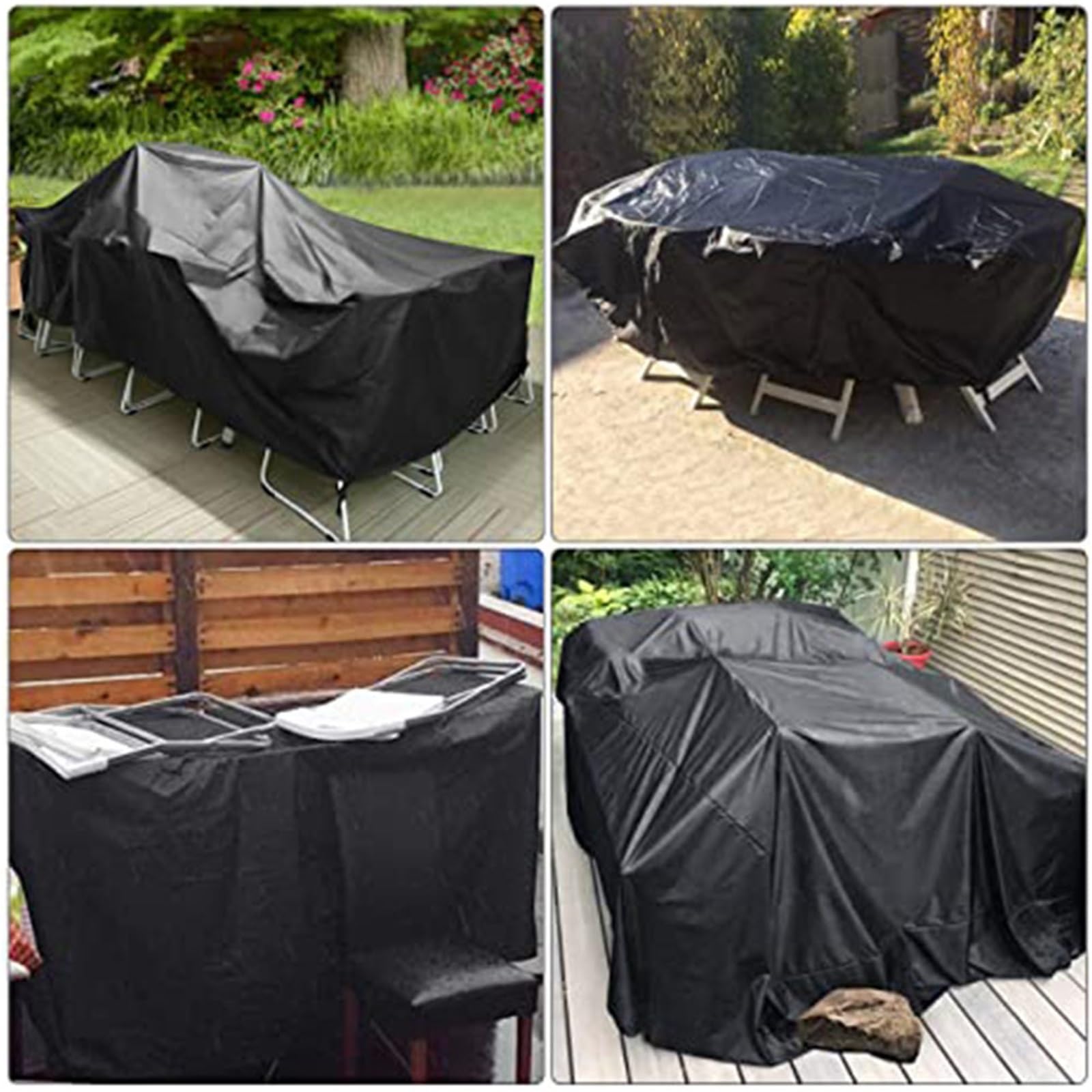 Copertura for mobili Impermeabile Resistente Copertura da Giardino Rettangolare for Pioggia e Neve for Divano, Tavolo, Sedia, Antivento per Il Giardino del Patio(Black,70 * 210cm)
