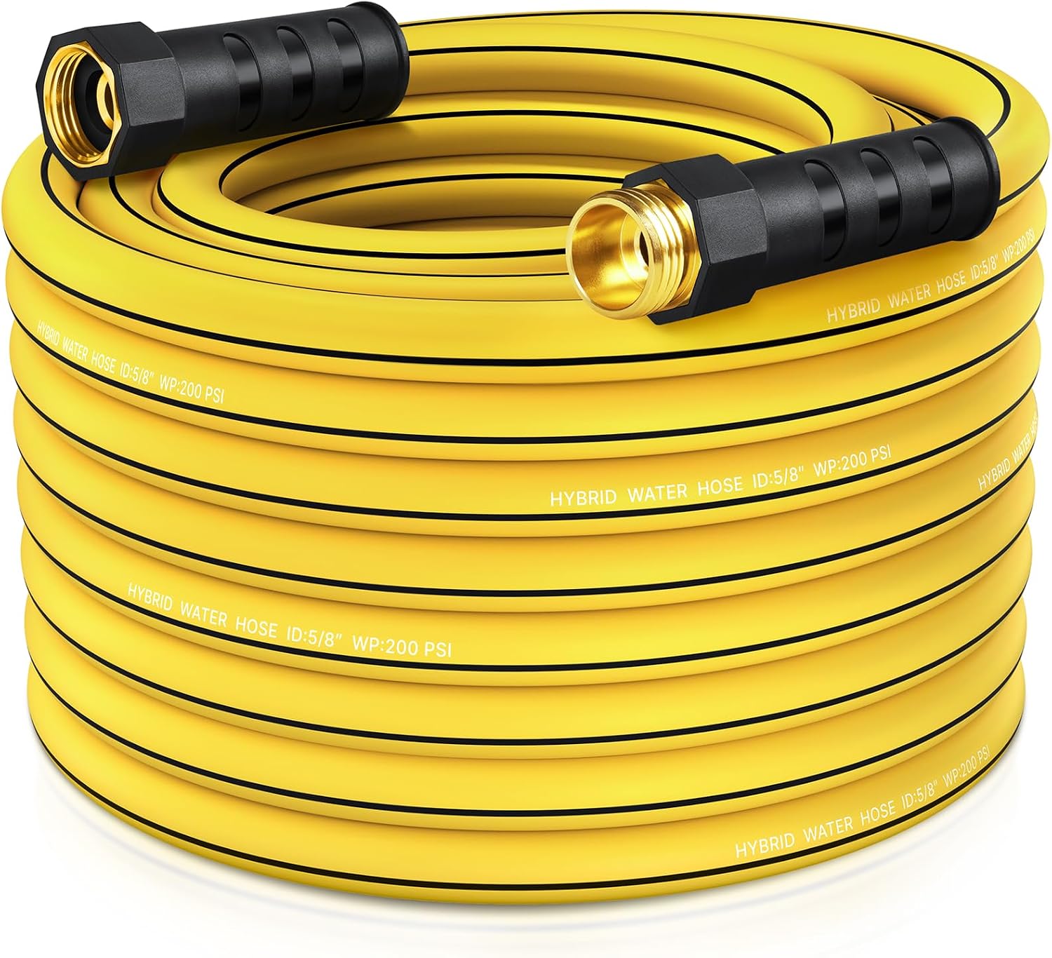 Heavy Duty Garden Hose 75ft, NON-EXPANDABLE Flexible Water Hose, Kink Resistant Lightweight Hybrid Hose, Leakproof Hose Male to Female Fittings