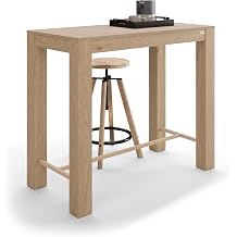 Mobili Fiver, Rachele High Bar Table 47.2 x 23.6 in, Light Oak, Made in Italy