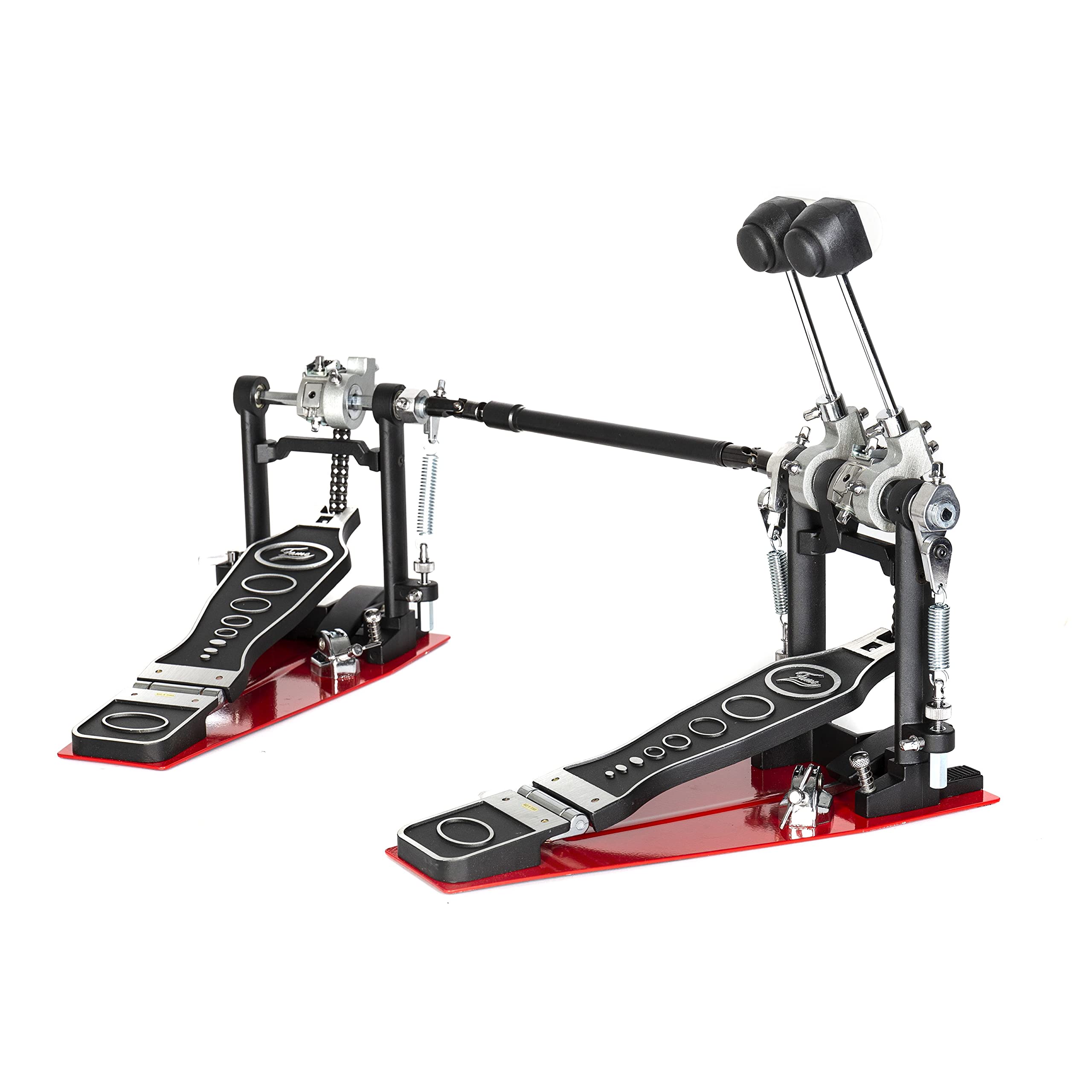 Fame Doppelpedal DFP9001, Double Bass, Double Kick Pedal, Drum Hardware, Filz Beater, einstellbare Federspannung Musikinstrumente & DJ-Equipment