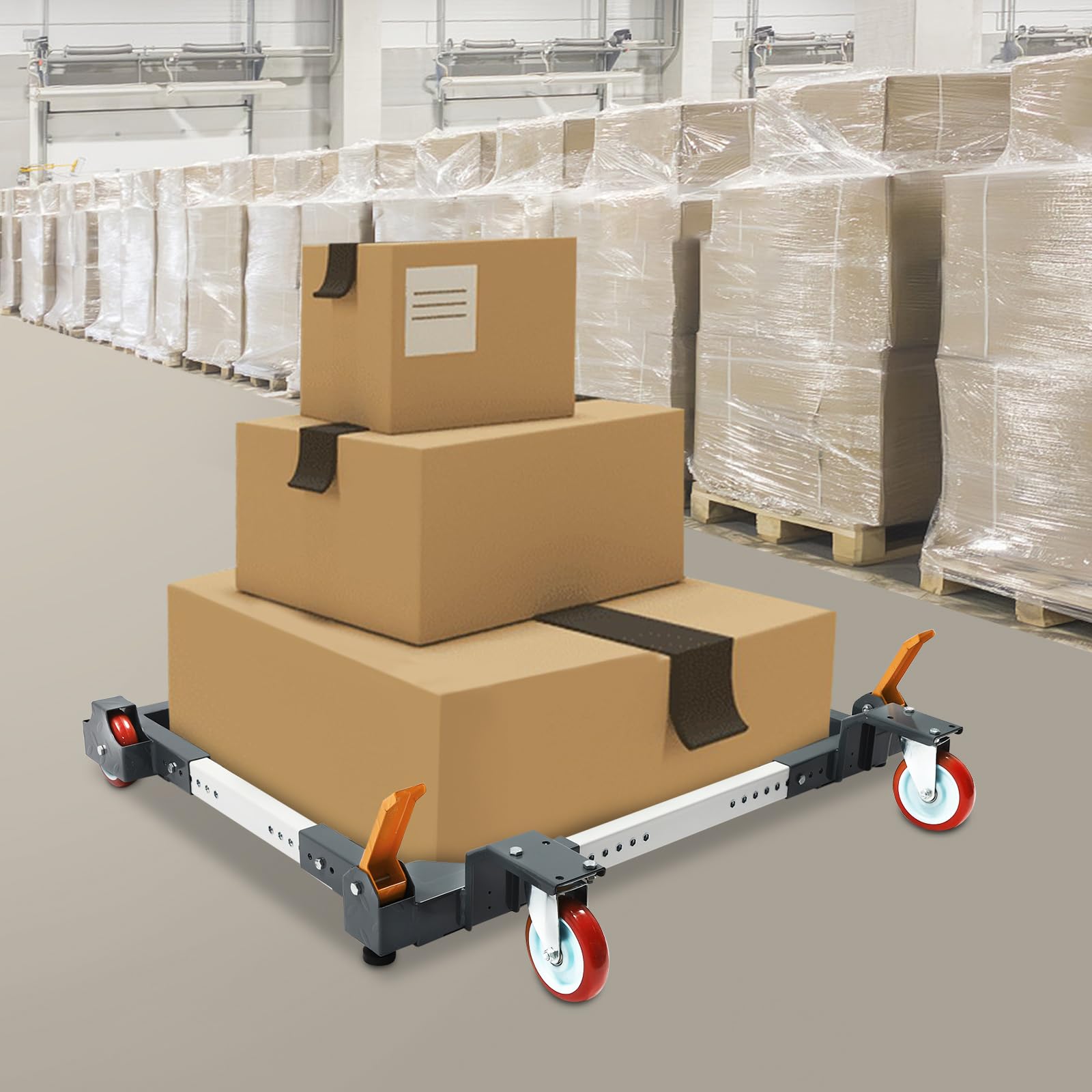 Mobile Base, Adjustable Mobile Base with High Clearance 5Inch Wheels Universal, Heavy Duty, Adjustable Rolling Kit, Floor Dolly Roller for Equipment, Power Tools, Machines1500 lbs Capacity