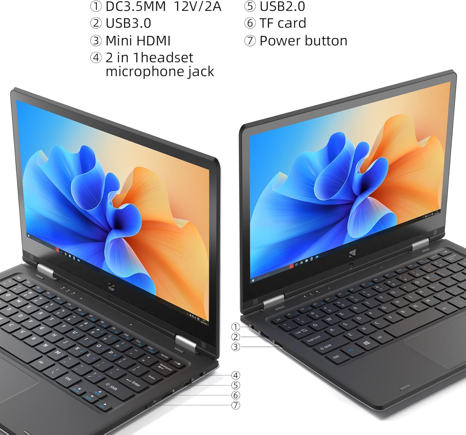 Fеаturеd Prоduсt Jumper 2 in 1 Laptop Touchscreen 11.6 Full HD Display Ultra-Light 360 Degree Slim Convertible Laptop 4GB LPDDR4 128GB eMMC Celeron Processor Windows 10 Support 256GB TF Card Expansion