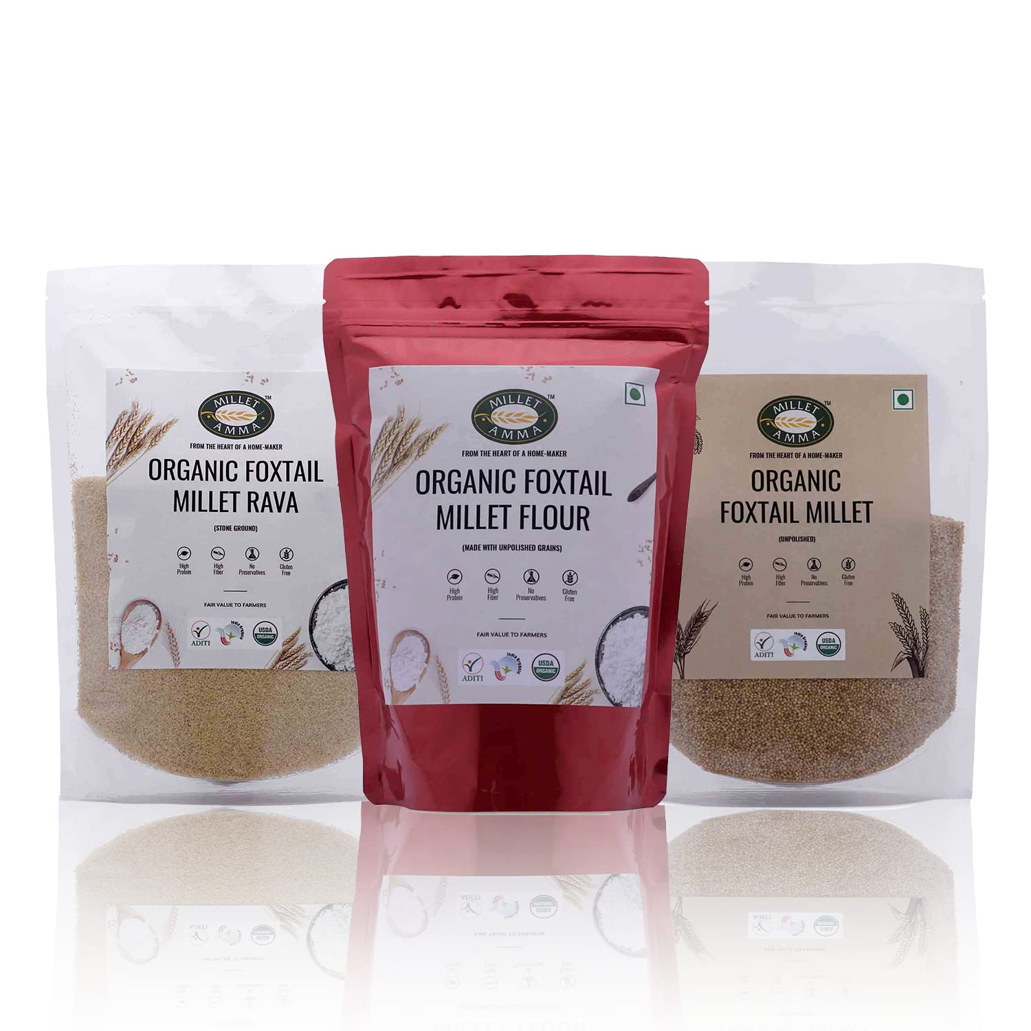See full amazon price history chart for Millet Amma Organic Foxtail Millet Combo Pack of 3 | Foxtail Millet Grain + Foxtail Millet Rava + Foxtail Millet Flour | 500gm Each | Made with Unpolished Millet Millet Amma Organic Foxtail Millet Combo Pack of 3 | Foxtail Millet Grain + Foxtail Millet Rava + Foxtail Millet Flour | 500gm Each | Made with Unpolished Millet (B09M8P7QPF) Amazon Price History, Amazon Price Tracker