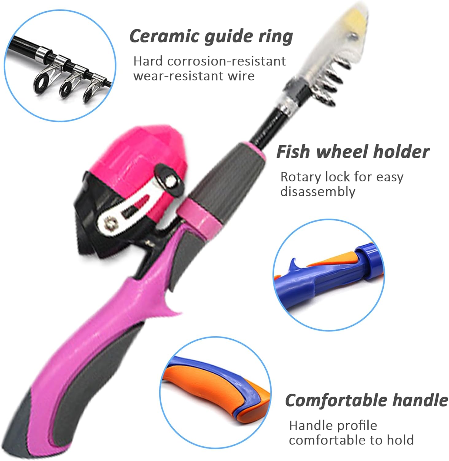 4Pcs/Set Kids Fishing Set Portable Telescopic Fishing Rod Beginner Fishing Pole with Spinning Fishing Reel, Portable Bag, Tackle Box for Gift (Style 2), Telescopic Fishing Rod and Reel Combo