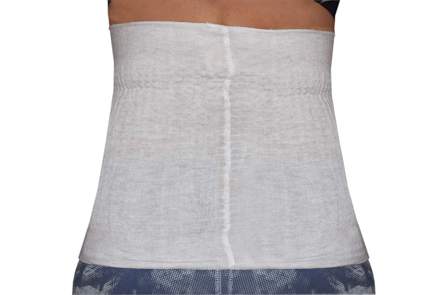 PANCERA Bandeau élastique thermique mélangé laine 50% pour dos ventre reins et foie, adulte mixte Homme femme, BIANCO