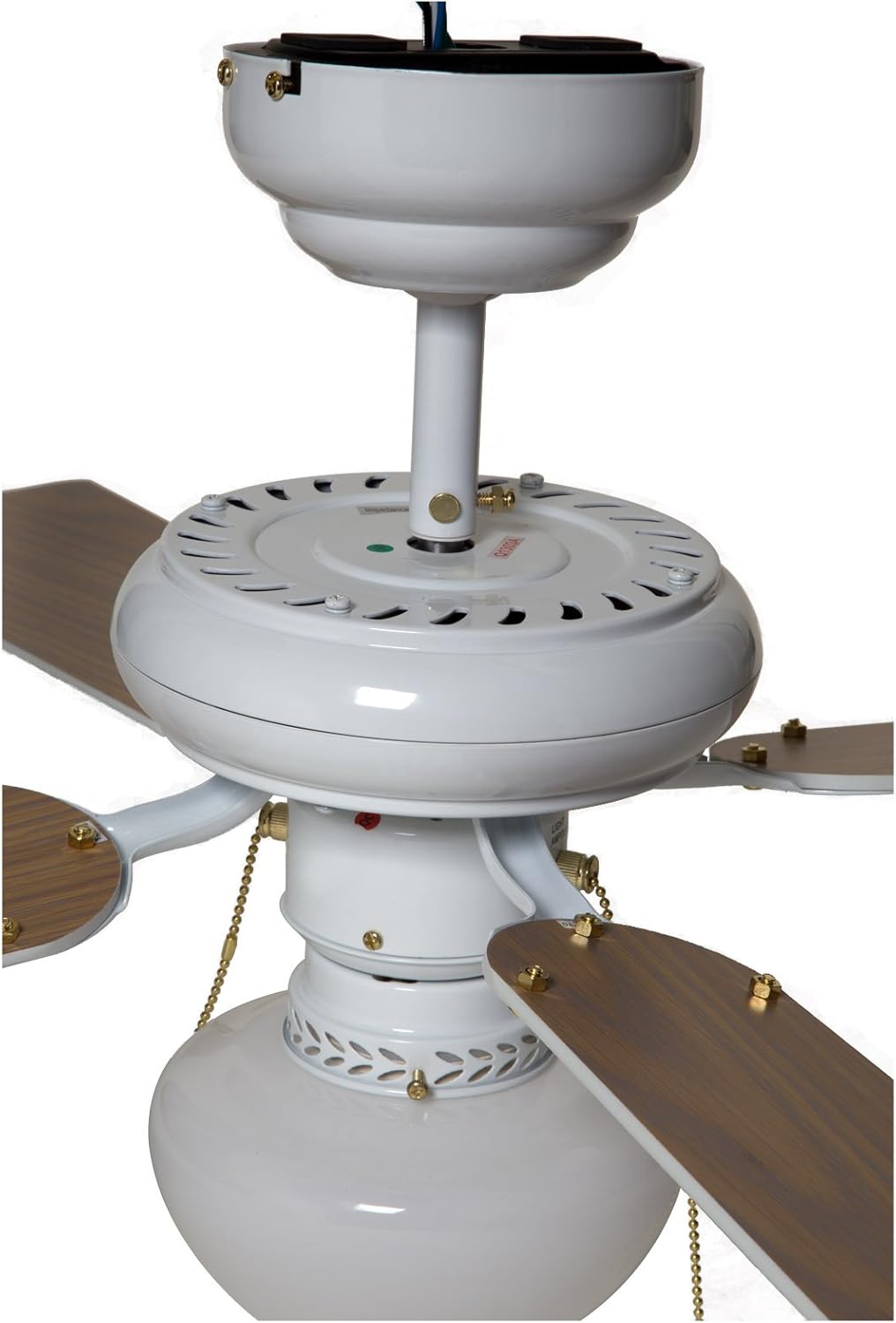 Boston Harbor CF-78133 Ceiling Fan with Downrod and 1 Light, 42", White