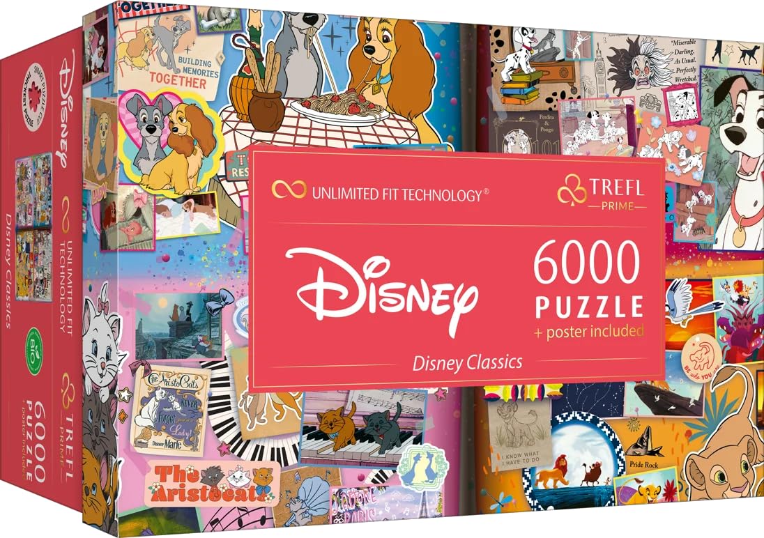 Trefl Prime - Puzzle UFT: Disney, The Great Book of Disney - 6000 Elements, Large Game, Thickest Cardboard, for Adults and Children from 12 Years