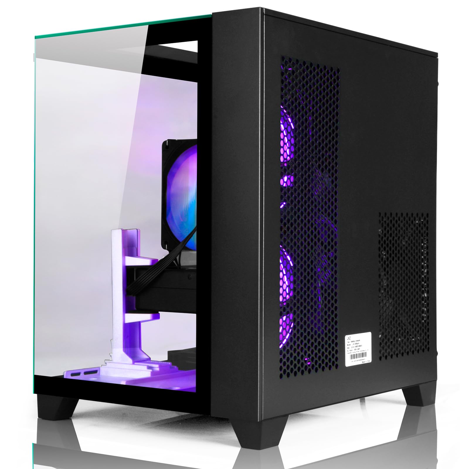 LXZ Prebuilt Gaming PC Ryzen 7 8700F, GeForce RTX 5060 (8GB), 32GB DDR5 RAM, 1TB NVMe 3.0 SSD – Desktop Computer, Tower PC for VR 4K Gamers & Creators
